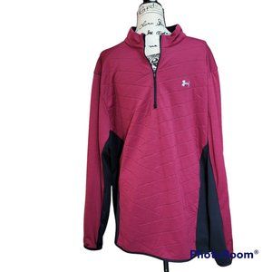 Under Armour Burgundy Cold Gear Quarter Zip Pullover Sweatshirt - Size 3XL